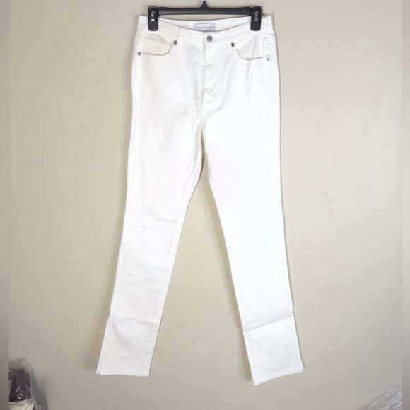 REVOLVE Something Navy Nina Denim Pants with Slit in White Flaws 6 - Picture 2 of 10